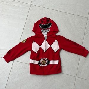 Size 4 red power ranger zip up sweatshirt. Used in good condition.